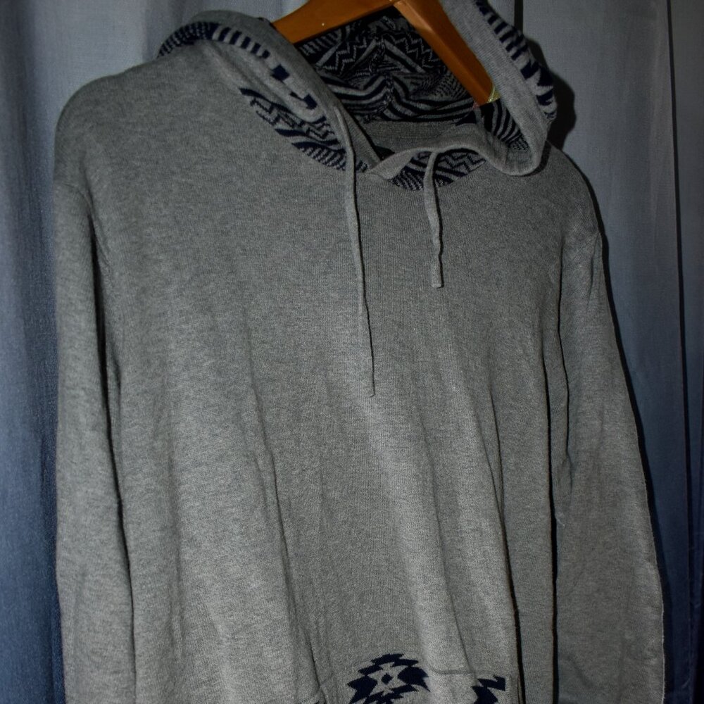 Wool Hoodie with Aztec Design